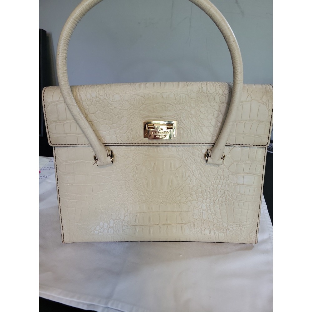 Kate Spade orchard valley shoulder bag in cream color f crock Embossed Leather